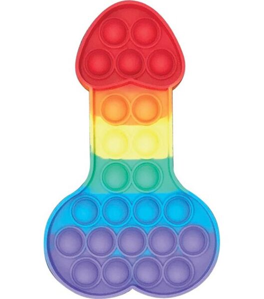 Pop it anti-stress Kheper Games Penis Pop-It Toy en forme de pénis avec des bulles aux couleurs arc-en-ciel