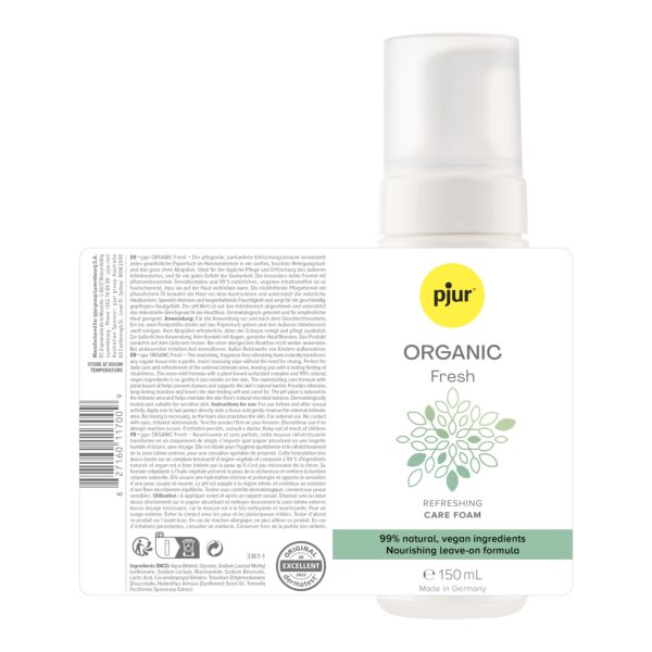 Flacon de mousse nettoyante intime Pjur Organic Fresh de 150 ml
