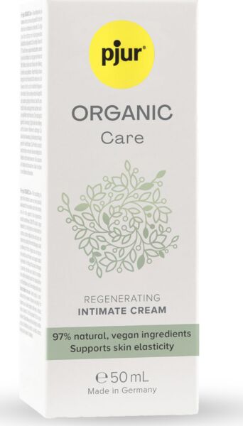 Flacon de la crème intime pjur Organic Care 50 ml avec pompe doseuse airless