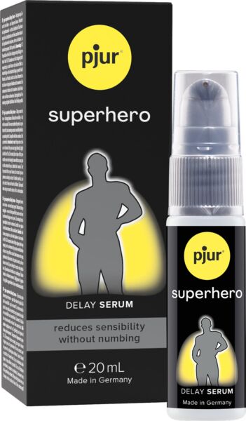 Flacon de 20 ml du sérum retardant Pjur Superhero Delay Serum