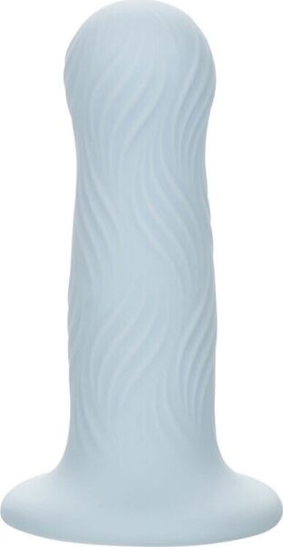 Plug anal CalExotics Wave Rider Foam bleu, en silicone, avec texture ondulée et base ventouse