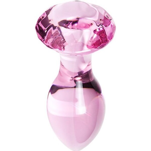 Plug anal en verre S Pleasures Crystal Luna avec pointe conique et base en forme de diamant