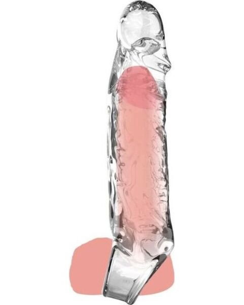 Gaine pour pénis ToyJoy Get Real Extension Sleeve Medium transparente de 16 cm