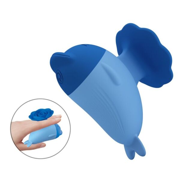 Mini-vibromasseur Pretty Love Dolphin de couleur bleue