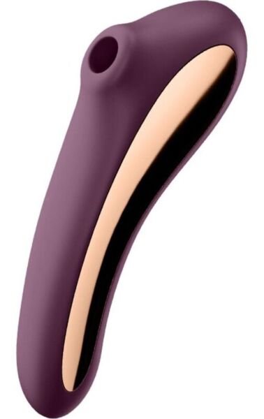 Stimulateur clitoridien à succion Satisfyer Dual Kiss avec son manche vibrant courbé