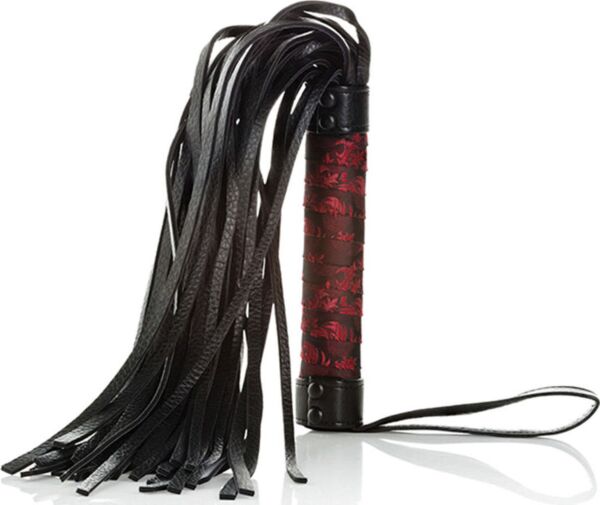 Fouet à lanières CalExotics Scandal Flogger, rouge et noir