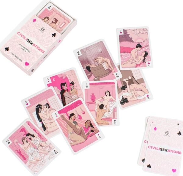 Jeu de cartes Secret Play Civilisexations avec des illustrations de quatre civilisations