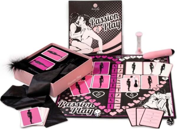 Jeu de société érotique Secret Play Passion Play avec son plateau, ses cartes et ses accessoires