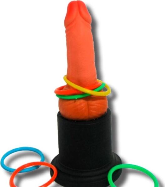 Jeu d'anneaux Diablo Picante Trofeo del Pene, avec le trophée, les anneaux et les accessoires
