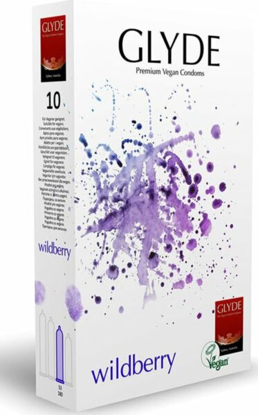 Boîte de préservatifs Glyde Ultra Wildberry au goût de mûre, 10 unités