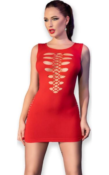 Mini-robe rouge Chilirose CR 4622 S/M avec ouvertures