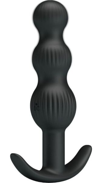 Vibromasseur anal Pretty Love BI-040173 en silicone, avec des perles allongées de taille croissante et une base
