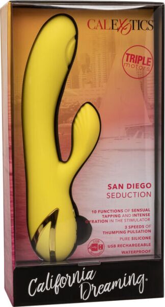 Vibromasseur point G California Dreaming San Diego Seduction de CalExotics, avec son stimulateur clitoridien