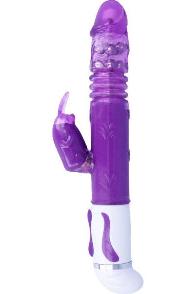 Vibromasseur rabbit Intense Estuard avec sa tige rotative et son stimulateur clitoridien