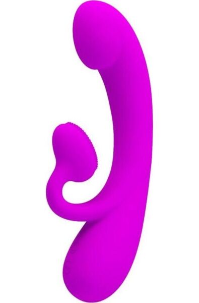 Vibromasseur rabbit Pretty Love BI-014988 en violet, avec sa palette à poils pour le clitoris