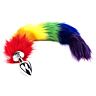 Butt Plug Furry Fantasy Rainbow Tail avec queue en fausse fourrure