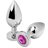 Plug anal METAL HARD diamant rose moyen 7.62CM