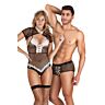 Costume couple S Pleasures Body-Boxer en résille