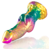 Gode EPIC Iris à testicules arc-en-ciel