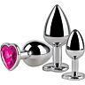 Plug anal S Pleasures Metal LIA, lot 3 tailles