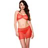 TOP, FALDA Y TANGA ROJOS T.U.