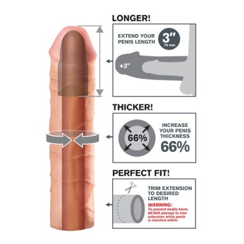 Extension Pénis FANTASY X TENSIONS MEGA 3 66% de Largeur