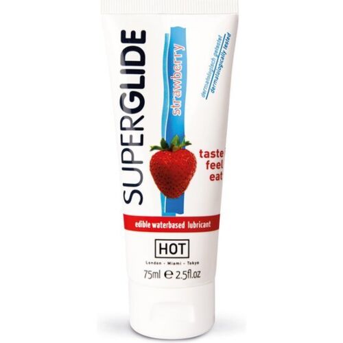 Lubrifiant Comestible HOT Superglide Fraise 75ml