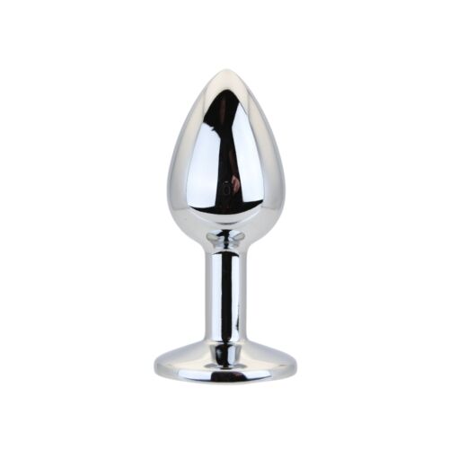 Butt Plug Toosh Small Clear Stone en aluminium Plata