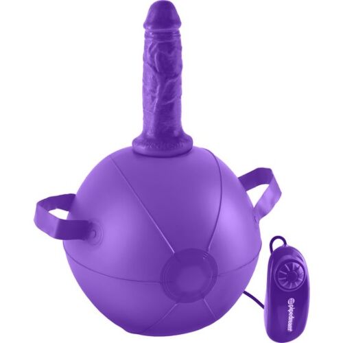 Mini sex ball con dildo 15 cm morado