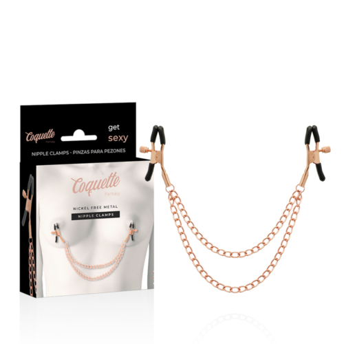 Pinces à tétons Coquette Fantasy Chic Desire avec chaîne