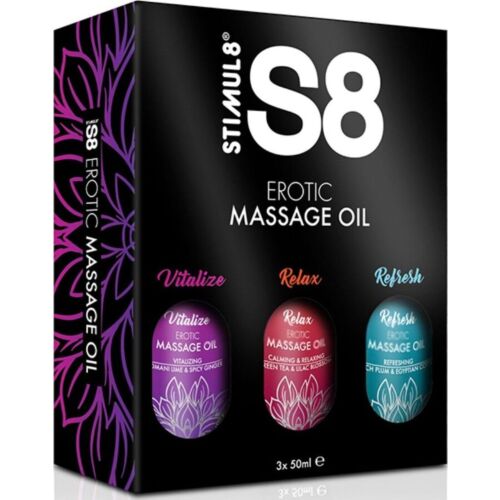 Coffret huiles de massage STIMUL8 S8 3x50ml