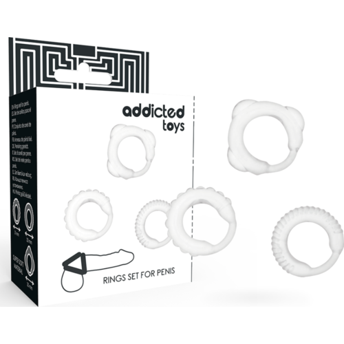 Anillos Pene ADDICTED TOYS Set 3 Anillos Sin Deslizamientos