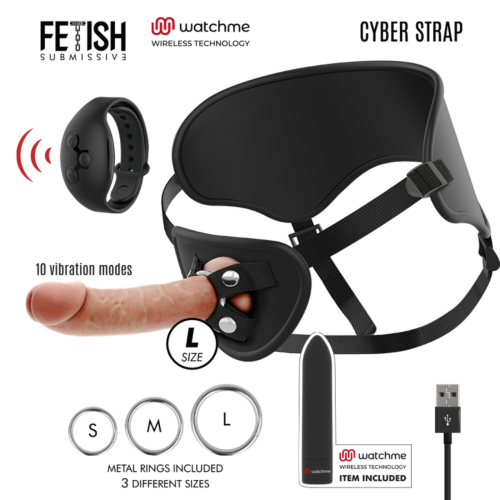 Arnes Fetish Submissive Cyber Strap avec Dildo et Télécommande