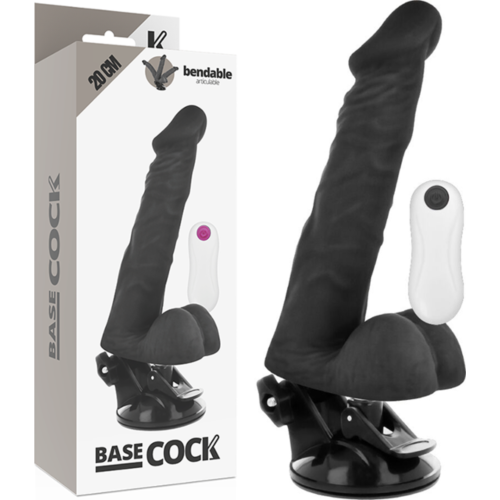 BASECOCK VIBRADOR REALÍSTICO ARTICULABLE CONTROL REMOTO 20 CM O 4.5 CM