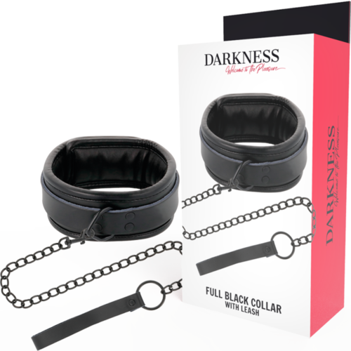 Collier de bondage Darkness avec chaîne et hebilla de bloqueo