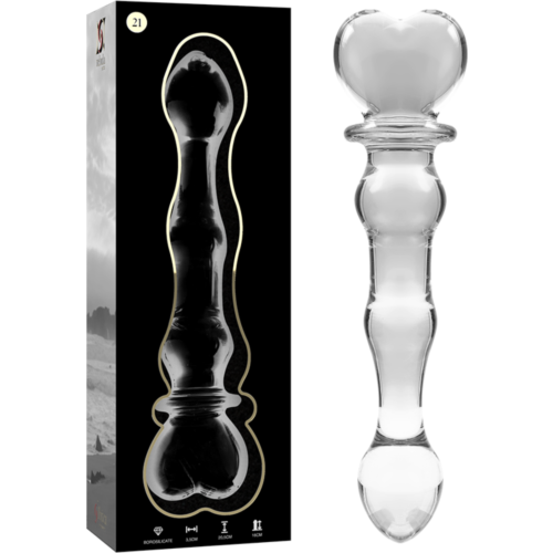 Dildo en verre borosilicaté nébuleux