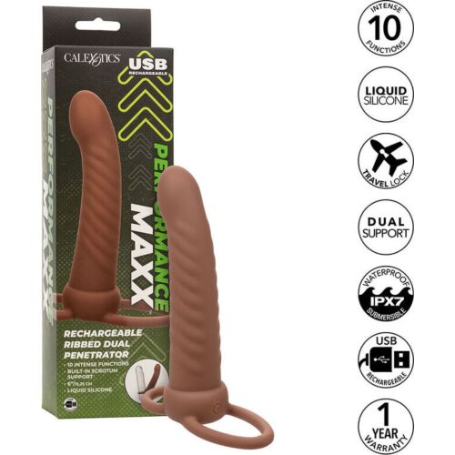 Double pénétreur CALEXOTICS Maxx avec 10 vibrations puissantes