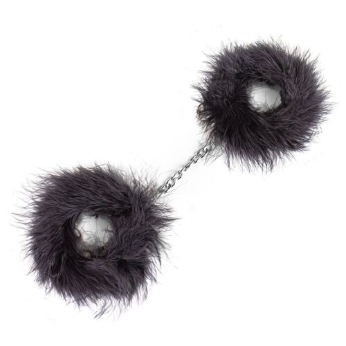 Menottes SECRETPLAY en plumes noires pour le bondage.