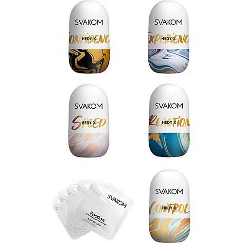 Masturbateur SVAKOM Hedy X-5 | Pack de 5 œufs texturés