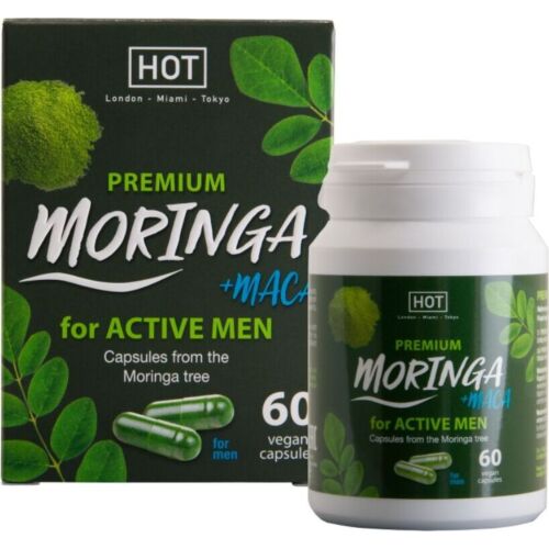 Cápsules pour hommes HOT Moringa Men - Vitalité masculine.