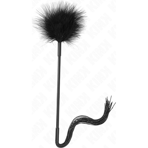 Látigo en silicone KINK 47 cm avec plumes pour chatouilles