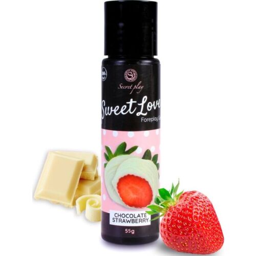 Lubrifiant comestible SECRETPLAY - Gel Sweet Love fraise et chocolat blanc