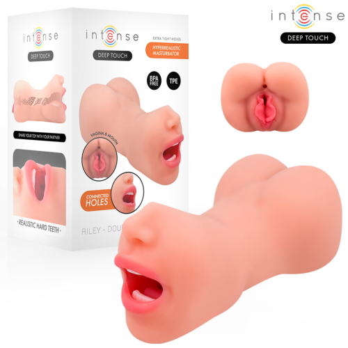 Masturbateur INTENSE DEEP TOUCH Riley Double Bouche & Vagin