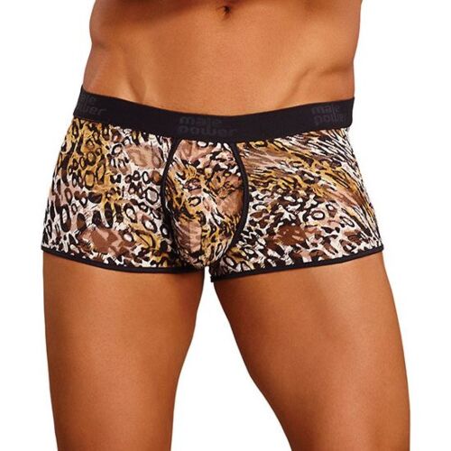 Short Male Power estampado de leopardo para comodidad y sex appeal