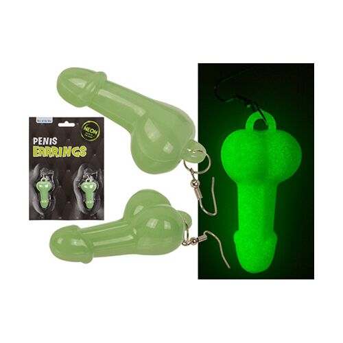 Boucles d'oreilles Out Of The Blue en forme de pénis lumineuses