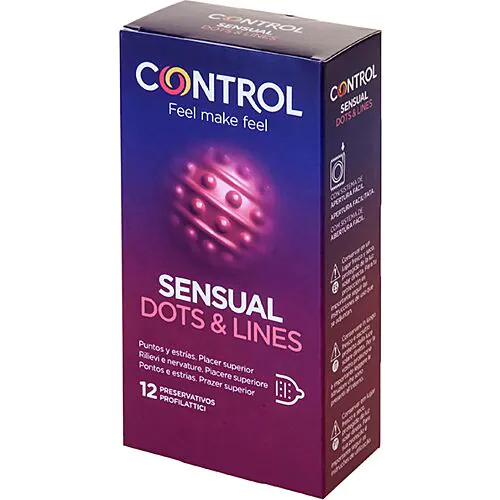 Préservatifs Control Sensual Dots & Lines 12 unités - Stimulation accrue