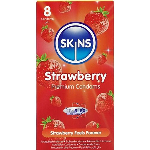 Préservatifs SKINS Fraise Pack de 8 - Sabor subtil