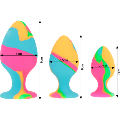 Plug Anal INTENSE ANAL TOYS - Set Multicolore avec ventouse