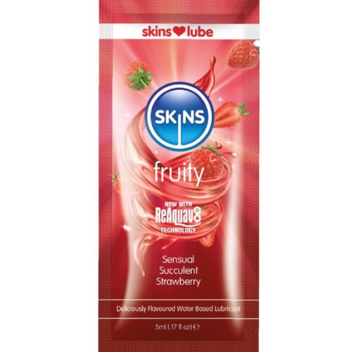 Lubrifiant SKINS Monodose Fraise 5 ml avec goût authentique