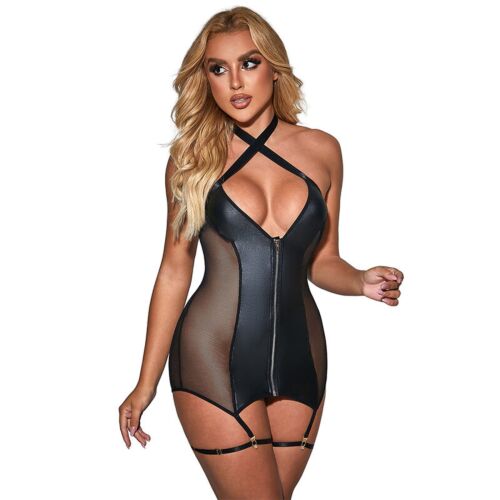 Robe Sublime Sexy Mesh en Cuir